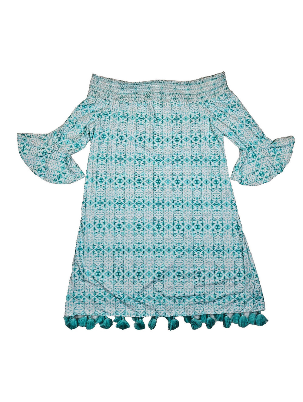 Cabana Life Dress, size XL off-the-shoulder neckline with smocked bodice